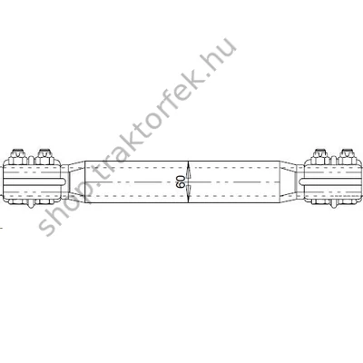 Panhard kitámasztó cső OE - 430mm, bilincsekkel